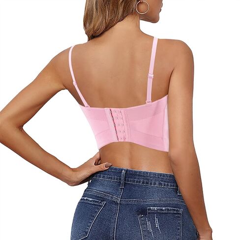 صدرية نسائية من Haoohu ذات تصميم ملون مرصع بأحجار الراين والألماس وصدرية قصيرة رافعة للأعلى وصدرية للحفلات in Kuwait