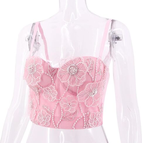 صدرية نسائية من Haoohu ذات تصميم ملون مرصع بأحجار الراين والألماس وصدرية قصيرة رافعة للأعلى وصدرية للحفلات in Kuwait