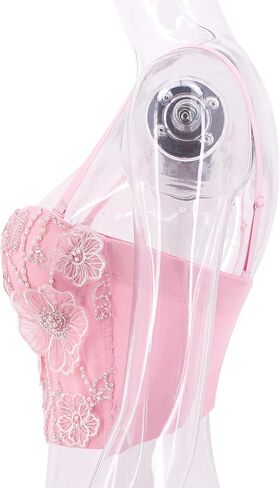 صدرية نسائية من Haoohu ذات تصميم ملون مرصع بأحجار الراين والألماس وصدرية قصيرة رافعة للأعلى وصدرية للحفلات in Kuwait