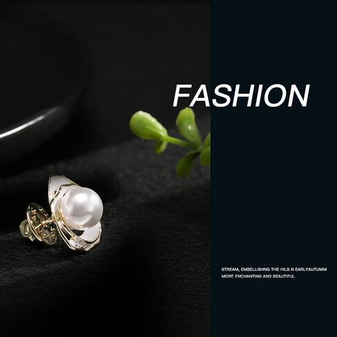 UNVAK لؤلؤة زهرة بروش للنساء مطلية بالذهب لؤلؤة زهرة دبابيس دبوس حجر الراين زهرة أزرار التلبيب دبوس مجوهرات هدية عيد الميلاد لصديقة الأم in Kuwait