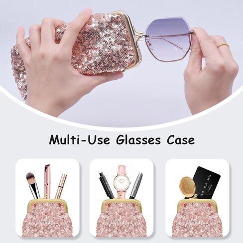 sioglam Kiss Lock Soft Eyeglass Case Sunglasses Holder Eyeglasses Purse Glasses Case For Women Girls Gifts in Kuwait