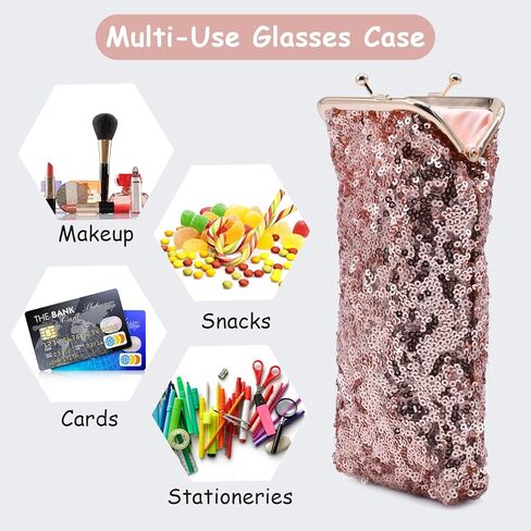 sioglam Kiss Lock Soft Eyeglass Case Sunglasses Holder Eyeglasses Purse Glasses Case For Women Girls Gifts in Kuwait