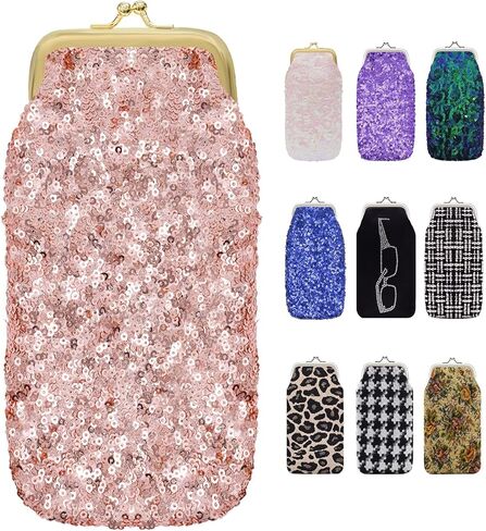 sioglam Kiss Lock Soft Eyeglass Case Sunglasses Holder Eyeglasses Purse Glasses Case For Women Girls Gifts in Kuwait