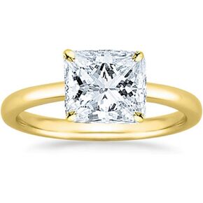 14K White Gold Near 1 Carat Lab Grown Solitaire Princess Cut IGI CERTIFIED Diamond Engagement Ring (0.9 Ct,H-I Color VS2-SI1 Clarity)