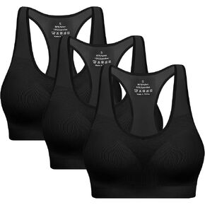 Racerback Sports Bras for Women with Pads - 4 Pack High Impact Athletic Tank Tops for Yoga and Workout