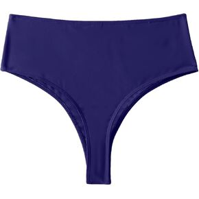 Verdusa Women's High Cut Swimwear Beach Panty Thong High Waisted Bikini Bottom