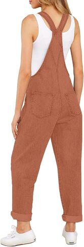 LookbookStore Women's Casual Stretch Denim Bib Overalls Pants Pocketed Jeans Jumpsuits in Kuwait