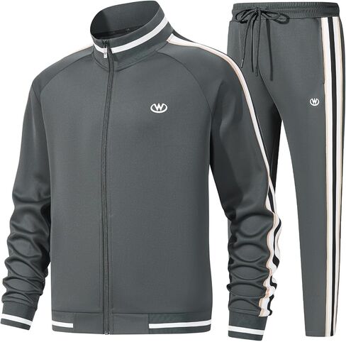 Men's Casual Tracksuits Long Sleeve Jogging Suits Sweatsuit Sets Track Jackets and Pants 2 Piece Outfit in Saudi Arabia