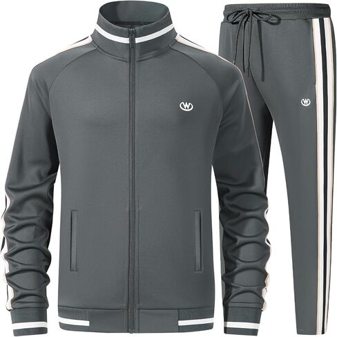 Men's Casual Tracksuits Long Sleeve Jogging Suits Sweatsuit Sets Track Jackets and Pants 2 Piece Outfit in Saudi Arabia