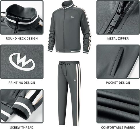 Men's Casual Tracksuits Long Sleeve Jogging Suits Sweatsuit Sets Track Jackets and Pants 2 Piece Outfit in Saudi Arabia