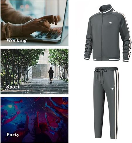 Men's Casual Tracksuits Long Sleeve Jogging Suits Sweatsuit Sets Track Jackets and Pants 2 Piece Outfit in Saudi Arabia