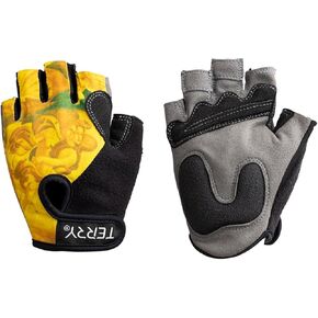 Terry T-Gloves LTD، قفازات نسائية مبطنة لركوب الدراجات، قفاز دراجة MTB نصف إصبع، بطانة مريحة ممتصة للصدمات 3 مم
