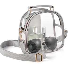 Clear Purse Crossbody Bags Women: See through stadium approved handbags transparent plastic tote bag for concerts