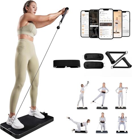 P1 Lite Ultra-Thin Smart Home Gym, 133 lbs Adjustable Digital Weight, Total Body Strength Training, 4 Modes Cable Weight Machine , Smart Fitness Trainer Equipment with Free APP in Saudi Arabia