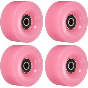 PATIKIL 32 x 58mm Roller Skate Wheels with Bearings, 4 Pack 82A Quad Skate Replacement for Double Row Skate Skateboard Indoor or Outdoor, Pink