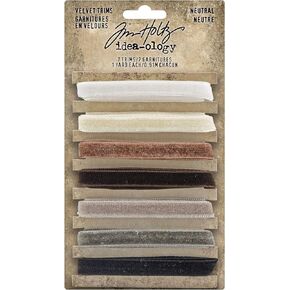 Tim Holtz Idea-Ology, Velvet Trims - Neutral, 94114,silver