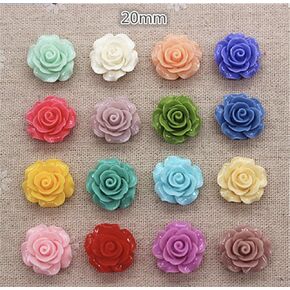 30pcs 20mm Resin Rose Flower FlatBacks Cabochons Decoration Flat Back DP239