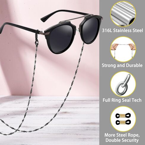 سلاسل نظارات CIOKOL وسلاسل وأسلاك قناع للنساء ضد فقدان قناع النظارات الشمسية وحزام حامل أنيق... in Kuwait