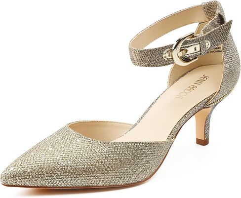 JENN ARDOR Women's Kitten Heel Pumps Ladies Closed Pointed Toe D'Orsay Ankle Strap Dress Stiletto in Saudi Arabia
