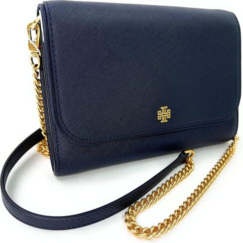 Tory Burch Emerson Chain Wallet Leather Cross Body Bag (Navy) in Saudi Arabia