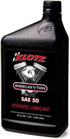 Klotz American V-Twin Synthetic Motorcycle Oil Lubricant 20W-50 for Harley-Davidson Air-Cooled Engine – Wear Protection & Antioxidant | KH-2050, 4 Quarts Value Pack in Saudi Arabia