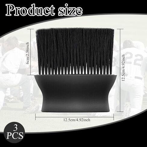 LLMISX قطعتان من فرشاة الحكم، فرشاة البيسبول المنزلية، فرشاة تروس رياضية ذات شعيرات ناعمة مع مقبض بلاستيكي لمعدات حكم البيسبول البيسبول (أسود) in Kuwait