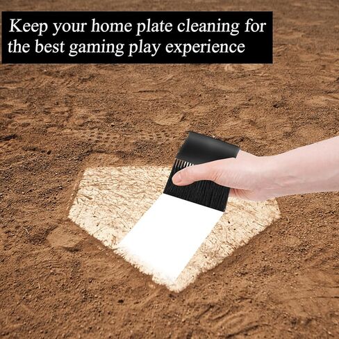 LLMISX قطعتان من فرشاة الحكم، فرشاة البيسبول المنزلية، فرشاة تروس رياضية ذات شعيرات ناعمة مع مقبض بلاستيكي لمعدات حكم البيسبول البيسبول (أسود) in Kuwait