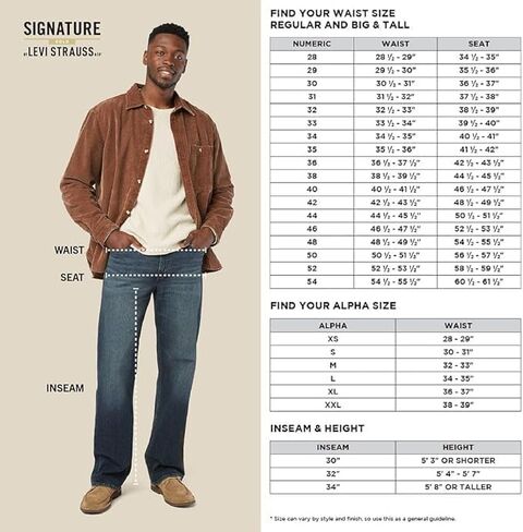 Signature by Levi Strauss & Co. بنطال جينز رجالي فضفاض من Gold Label in Kuwait