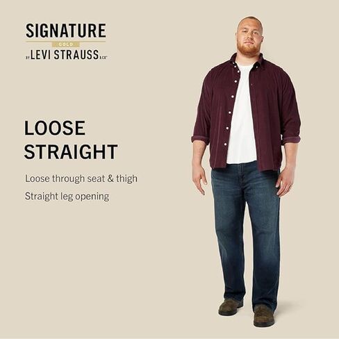 Signature by Levi Strauss & Co. بنطال جينز رجالي فضفاض من Gold Label in Kuwait