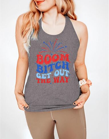CM C&M WODRO American Racerback Tank Tops Women Funny Letter Print Patriotic Cami Shirt 4th of July Sleeveless Shirt in Saudi Arabia