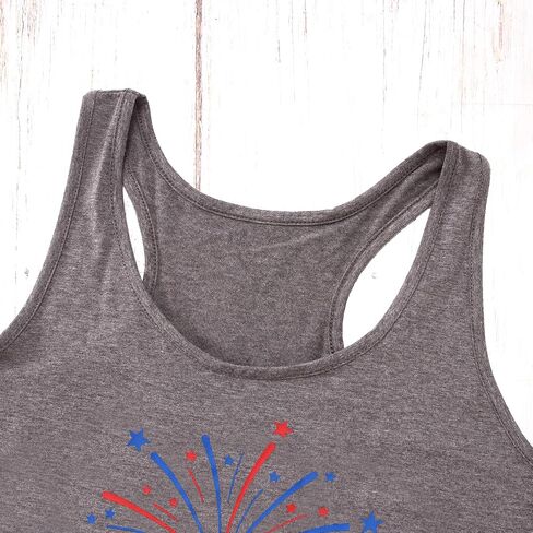 CM C&M WODRO American Racerback Tank Tops Women Funny Letter Print Patriotic Cami Shirt 4th of July Sleeveless Shirt in Saudi Arabia
