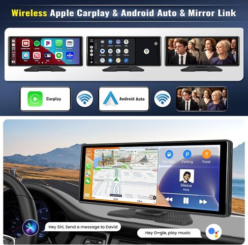 8-Core 4+64G Android OS Wireless Apple Carplay Android Auto with Dash Cam,10.26" Carplay Screen with GPS Navigation, Mirror Link/Backup Camera/Loop Recording/WiFi/Bluetooth/FM/AUX/USB in Saudi Arabia