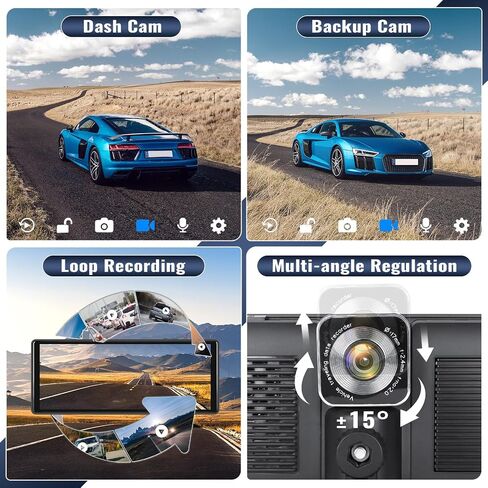 8-Core 4+64G Android OS Wireless Apple Carplay Android Auto with Dash Cam,10.26" Carplay Screen with GPS Navigation, Mirror Link/Backup Camera/Loop Recording/WiFi/Bluetooth/FM/AUX/USB in Saudi Arabia