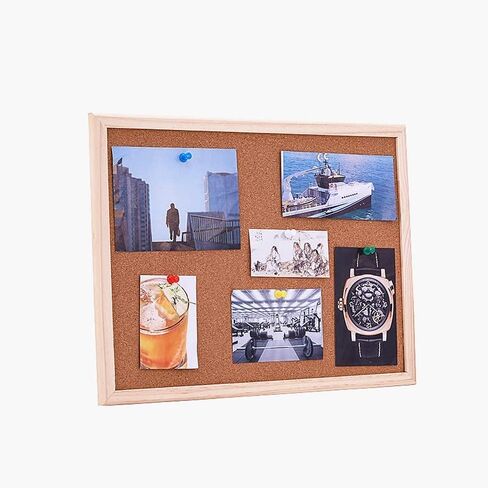 2 حزمة لوحة إعلانات 16 × 12 بوصة (1 لوحة فلين + 1 مجموعة سبورة بيضاء من الفلين)، لوحة فلين معلقة للجدران بإطار خشبي، لوحة رؤية لوحة إشعارات لعرض جداول الصور والمذكرات in Kuwait