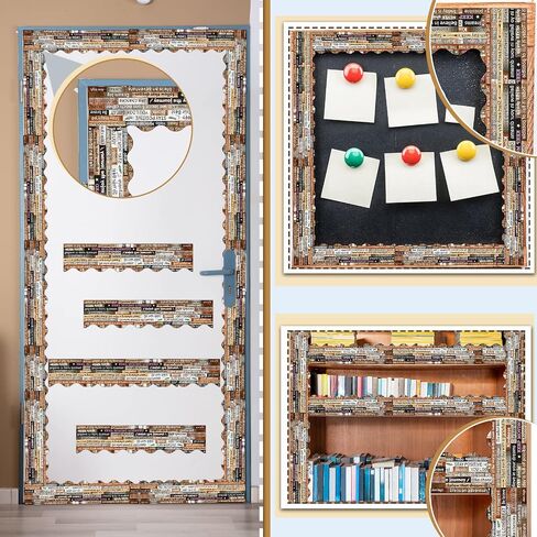 2 Rolls/ 137.8 Ft Scalloped Bulletin Board Border with Inspirational Quotes Growth Mindset Motivational Rustic Farmhouse Home Sweet Rolled Trim for Classroom Boards Wall Decor in Saudi Arabia
