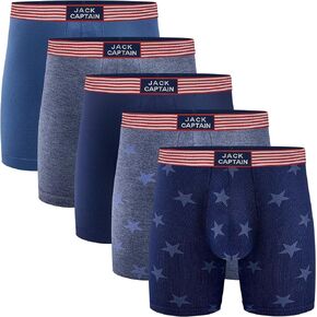 CSYER Mens Underwear Boxer Briefs Bamboo Rayon Soft Breatheable Viscose with No Fly for Men 5 Pack