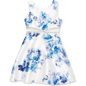 Speechless Girls' Sleeveless Fit and Flare Mikado Dress