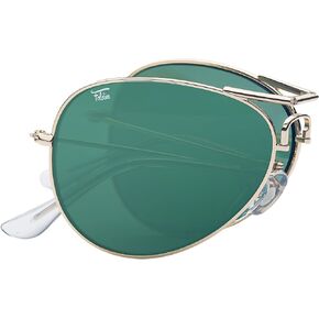 Foldies Polarized Folding Sunglasses – Scratch Resistant Lens Coating – Collapsible Frame – Premium Leather Case – Aviators