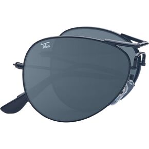 Foldies Polarized Folding Sunglasses – Scratch Resistant Lens Coating – Collapsible Frame – Premium Leather Case – Aviators