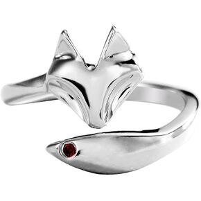 JEWME 925 Sterling Silver Women Fox Tail Rings Fine Jewelry Open Zirconia 3.5-4.5…