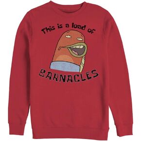 Nickelodeon Men's Spongebob Squarepants Barnacles Pullover Crew Fleece