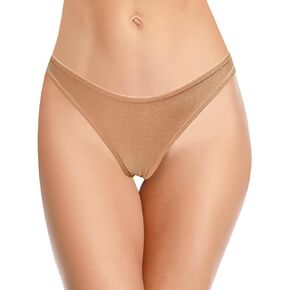 SHEKINI Women's Bikini Bottom U Cut Low Waist Swimsuit Bottom Metallic Fabric Classic Brief
