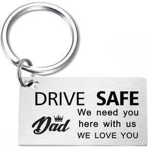 TGCNQ Drive Safe Keychain for Dad - Gifts for Dad for Christmas Birthday Valentines Father's Day