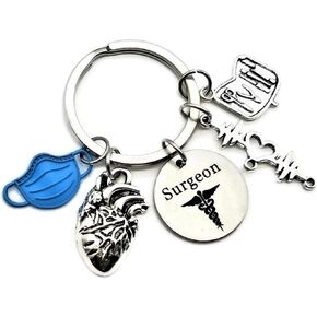 Cardiothoracic Surgeon Keychain Cardiac Surgeon Cardiovascular Surgeon Heart Doctor Cardiologist Cardiac Nurse Physician Surgical Tech Stethoscope ECG EKG Heartbeat Heart Anatomy Cardiology Gift