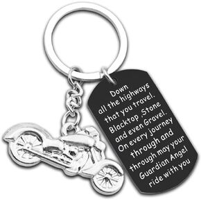Motorcycle Keychain For Men Safe Ride Travel Biker Gift To Dad Son Husband Gift for Boyfriend New Riders Cool Stuff Best Gifts For Motorcycle Riders Birthday Christmas
