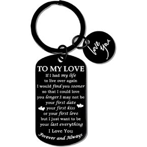 Anniversary Keychain for her him Men Women, Birthday Valentines Keychain Gifts for Lover Soulmate