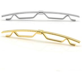 2 Pcs Metal Tie Collar Bar Pin Necktie Tie Clip Shirt Collar Clip Collar Pin Accessories for Men (Gold and Silver)
