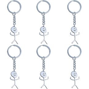 GTILE 6pcs Stainless Steel Couple Pendant Keychain Funny Doodle Keychain Middle Finger Pendant Funny Keychains for Men Women.