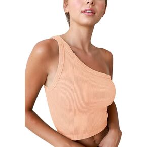 NIKIBIKI Women Seamless Vintage One Shoulder Crop Top, One Size