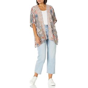 Angie womens Clothes Printed Classic KimonoTransitional Jacket
